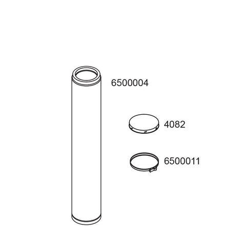 Chimney, 6" x 48", Stainless, Ridged