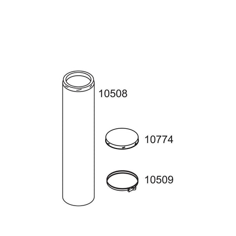 Chimney, 8" x 48", Stainless Steel, Ridged, Type Cb