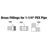 BRASS COUPLING, BARB X BARB, 1 1/4''