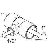 TEE,DIVERTER, BRASS,1X1X1/2