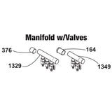 MANIFOLD W/VALVE, 2 LOOP,1'' X 1/2'', C