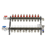 Manifolds, 1/2" PEX, 10 Loop Set, Stainless